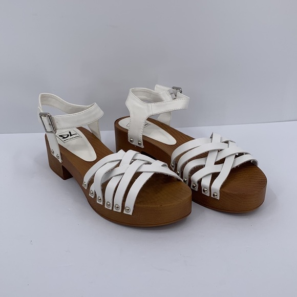 DL Dirty Laundry Helsinki sandal platform shoe woven white woven new 40 9 - Picture 2 of 6